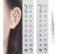 Ear Seeds Acupuncture Kit, No-Piercing Ear Acupuncture Stickers,Ear Press Seeds with Stainless Steel Manual Acupuncture Pen Ear Points Chart Guide (42)