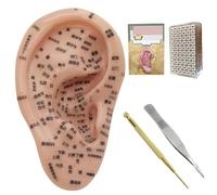 Ear Seeds Acupuncture Kit, Soft Ear Seeding Kit Including 7.5 inch. Ear Model, Ear Patch, Tweezer, Probe Pen, Ear Book, Picture, Acupuncture Ear Seeds, Acupuncture Ear Seeds