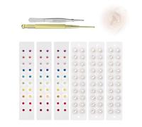 Ear Seeds for Acupressure, Complete Ear Seeding Kit with Acupuncture Pen, Needle-Free Reflexology Tool for Relaxation & Wellness Mixed Rhinestones (120 Pieces)