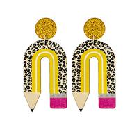Ear Studs For Women Teacher's Day Pencil Shaped Wooden Earrings Study Season Earrings In The Opening Season Sleepers For Women (D, One Size)