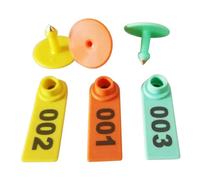 Ear tag Livestock Identification Card Farm Animal Tags with Numbers 100pcs Numbered Plastic Livestock for Cattle Sheep Goats Pigs - Yellow Green Orange (001-1000)(Orange,801-900)