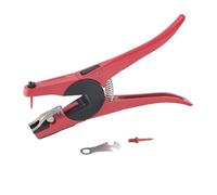 Ear Tag Plier Applicator Puncher Tool Durable Ergonomic Non Slip Handle Livestock Tagging Device for Pigs Sheep Goats Cattle Red Aluminum Alloy 327g