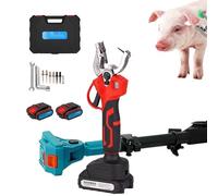 Ear Tag Plier for Pigs, Cattle, and Sheep - Battery Powered with Adjustable Extension Rod, Counting Function, Includes 6 Spare Needles and 2 Batteries