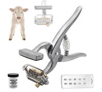 Ear Tag Pliers for Livestock, Professional Applicators, Aluminum Alloy Tools for Animal Identification, Multi-Function Digital Punch for Breeding - 5 Digit