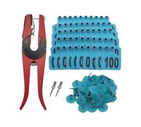 Ear Tags | 001-100 Numbered Ear Tags With Applicator, Pastures Cattle Tag For Livestock Raising Tracking Programs