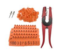 Ear Tags | 001-100 Numbered Ear Tags with Applicator Set, Pasture Livestock Labels for Livestock Breeding Tracking Programs Beef Cattle Sheep Farming