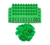 Ear Tags 001-1000 Numbered Livestock Large Plastic Cattle Tags with Numbers for Cows, Sheep, Goats Durable Farm Animal Identification Ear Tag 100pcs(Green,201-300)