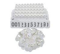 Ear Tags 001-1000 Numbered Livestock Large Plastic Cattle Tags with Numbers for Cows, Sheep, Goats Durable Farm Animal Identification Ear Tag 100pcs(White,801-900)
