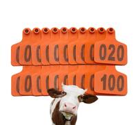 Ear Tags, Ear Tags 1-1000 Plastic Livestock Ear tag, Cow Ear Tags(Orange 7.5 * 10cm (2.95 * 3.93in),301-400)