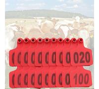 Ear Tags, Ear Tags 1-1000 Plastic Livestock Ear tag, Cow Ear Tags(Red 7.5 * 10cm (2.95 * 3.93in),601-700)