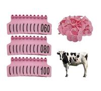 Ear Tags, Ear Tags 1-500 Large Plastic Livestock Ear Tags(Pink 6 * 7.5cm (2.36 * 2.95in),001-100)