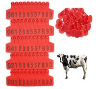 Ear Tags, Ear Tags 1-500 Large Plastic Livestock Ear Tags(Red 7.5 * 10cm (2.95 * 3.93in),301-400)