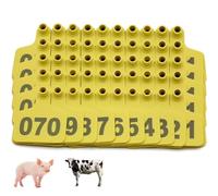 Ear Tags Farm Tools， Livestock Ear Tags Multiple Sizes Numbered 001-500 Pack of 100 with Pliers(Yellow 4 * 5cm,101-200)