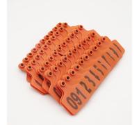 Ear Tags Farm Tools， Numbered Livestock Ear Tags Pack of 100 Multiple Sizes 001-500(Orange 4 * 5cm,201-300)