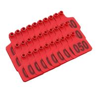 Ear Tags Farm Tools， Numbered Livestock Ear Tags Pack of 100 Multiple Sizes 001-500(Red 6 * 7.5cm,001-100)