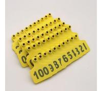 Ear Tags Farm Tools， Numbered Livestock Ear Tags Pack of 100 Multiple Sizes 001-500(Yellow 6 * 7.5cm,401-500)