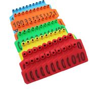 Ear Tags Farm Tools， Plastic Livestock Ear Tags 2.95x2.36 inches Numbered 001-1000 Pack of 100(Mixed Color,101-200)