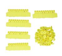 Ear Tags for Calves, Livestock Identification Tags, Durable Plastic Cattle Ear Tags with Nails, Yellow Tags for Cows Pigs Goats Sheep Calf Animal, Easy to Write a
