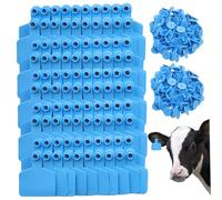 Ear Tags for Cattle, 100Pcs Cattle Ear Tags for Livestock Plastic Blank Cow Identification Animal Label for Cow Swine Sow Sheep, Blue for Daily Use