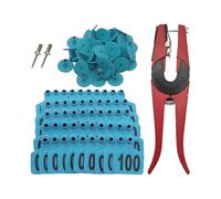 Ear Tags for - Numbered Set 001-100, Easy Application Design, Easy Identification Solution, Convenient Farm Management Tool, Visible Tracking System | For Dairy Farming