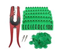 Ear Tags,Livestock Marking Labels - Number 001-100 Livestock Ear Tags with Applicator for Breeding Programs Dairy Farm Goat Herding Sheep Farming Wildlife Tracking