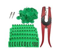 Ear Tags - Numbered 001-100 Livestock Identification Labels, Sheep Monitoring Set with Applicator Tool, Animal Tracking System for Cattle Goats | Herd Management Tags for Dairy Beef Breeding
