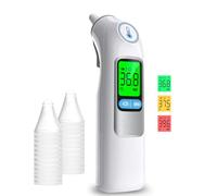 Ear Thermometer, Professional Accuracy Ear Thermometer for Adults and Baby, 3-Color Fever Alert Code, Mute Mode, Reading Storage, with Disposable Probe Covers