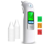 Ear Thermometer, Professional Accuracy Ear Thermometer for Adults and Baby, 3-Color Fever Alert Code, Mute Mode, Reading Storage, with Disposable Probe Covers