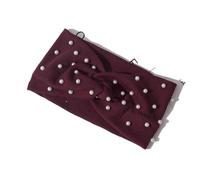 Ear warmer headband Bow Women's Headbands Pearls Head Bands Knitted Turban Bandana Autumn Winter Elastic Hairband Warm Hair Accessories Headdress(Lavender)