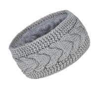 Ear Warmer Headband, Grey Fleece Lined Knitted Thermal Headband Winter Fluffy Thick Cosy Headbands for Women Fashion Casual Running Ear Warmers Elastic Hair Wraps for Women