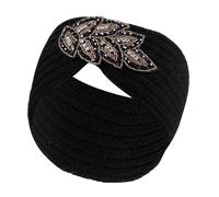 Ear Warmer Headband Solid Color Winter Headbands For Women Bowknot Handwork Knitting Hair Accessories Warm Headband for Women(Black)