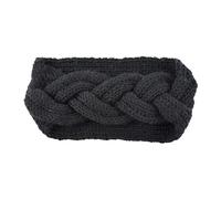Ear Warmer Headband Thick Knit Headband Women Girls Cross Ear Protector Headgear Crochet Flat Fashion Warm Winter Hair Accessories(A-black)