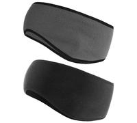 Ear Warmers, 2-Piece Winter Headbands for Women & Men, Earmuff Headband, Fleece Earmuffs, Running Headband, Winter Ear Covers, Moisture-Wicking Sweatband, Ski Sport Headband (Black+Grey)