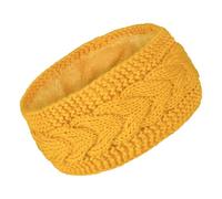 Ear Warmers, Yellow Fleece Lined Knitted Thermal Headband Winter Fluffy Cosy Thick Headbands for Women Fashion Casual Running Ear Warmers Elastic Hair Wraps for Women