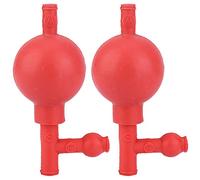 Ear Washing Suction Bulb Natural Rubber Syringe Bulb 3 Way Suction Pump for Ear Wax Removal Laboratory Use Red 2 Pcs