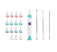 Ear Wax Cleaner, q Grips Removal kit, Silicone Spiral Remover with Replacement Heads and Stainless Steel Tools, White