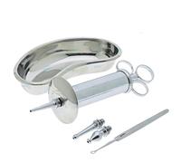 Ear Wax Cleaner Remover Removal Syringe with 2x wide Tips Tray Ear Wax Removal Tool Clean Ears & Control Cerumen Naturally Reusable Ear Cleaning Kit & Kidney Tray (8oz Syringe & 12" Tray + Tool)