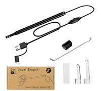 Ear Wax Removal - 3 in1 USB Earwax Removal Tool HD Ear Cleaner Endoscope with 6 LED Light, Earwax Remover Tool, Visual Ear Camera Ear Pick Cleaning Kit for Adults Kids Pets by Android Smart Phones