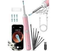 Ear Wax Removal Camera, Kekoy Ear Cleaner 1296P HD Camera, Ear Cleaning Kit with 8pcs Ear Set, Wireless WiFi Otoscope with 6 Lights, Rechargeable Earwax Removal Tool Kit for Adult & Kid(Pink)