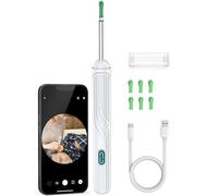 Ear Wax Removal, Ear Cleaner with Camera and Light, Ear Wax Removal Tool Camera ，Wax Remove Ear Picker with Vari Replacement Tips, Camera with 6LED Light耳かき カメラ 耳掃除 (sively White)