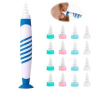 Ear Wax Removal, Ear Wax Removal Kit, Silicone Safe Soft Spiral Ear Cleaner with 16 pcs Soft Silicone Washable Tips, Ear Wax Removal Tool for Adults Kids