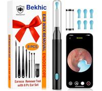 Ear Wax Removal - Earwax Remover Tool with 8 Pcs Ear Set, Ear Cleaner with 2400P HD Camera with 6 LED Lights, Built-in WiFi,Ear Cleaning Kit for iOS and Android