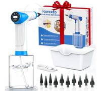 Ear Wax Removal, Electric Ear Cleaner with LED Light - 4 Pressure Modes, Real-Time Temp Display, 500ml Tank, 2000mAh Battery, with 11 TipsSet, Earwax Removal Kit of Adults Kids, Ncludes Basin