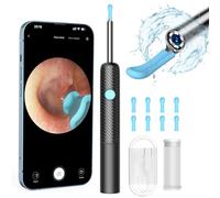 Ear Wax Removal Kit Ear Camera, 1080P FHD WiFi Wireless Ear Cleaner with 6 LED Light, Ear Cleaner with Ear Pick & Tweezers, 3.2mm Visual Ear Otoscope Endoscope for iOS, Android (Black, T3)