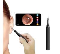 Ear Wax Removal Kit Ear Camera 6 LED Lights Wireless Ear Cleaner with 3 PCS Ear Spoon Ear Otoscope Endoscope for Adults Kids Pets (Black)
