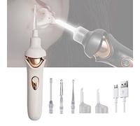 Ear Wax Removal Kit Ear Cleaner Automatic Electric Vacuum Earwax Remover with LED Light Powerful Suction for Adults Kids Painless Cleaning Tool,White