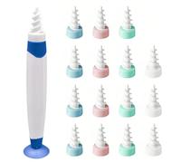 Ear Wax Removal Kit, Ear Wax Removal Tool, Ears Cleaner, Spiral Earwax Cleaning Kit with 16 Washable Tips for Adults Kids