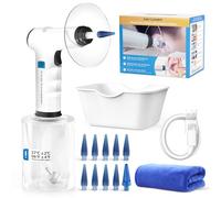 Ear Wax Removal Kit, Rechargeable Electric Earwax Remove Removal Ear Irrigation System, and Features Disposable Tips & Ear Catch Basin(10 Disposable Tips) (Black)