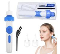 Ear Wax Removal Kit,Safe Electric Vacuum Ear Cleaner,Soft Portable Automatic Electric Puriear Ear Wax Remover,Reusable Ear Suction Electric, with 2 Washable Replacement Heads and Batteries
