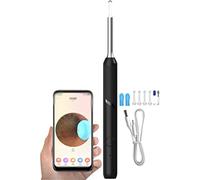 Ear Wax Removal Kit Security Smart, Non-Slip Design Ear Cleaner Camera, HD Endoscope, Compatible with iOS and Android Devices(Black Color)
